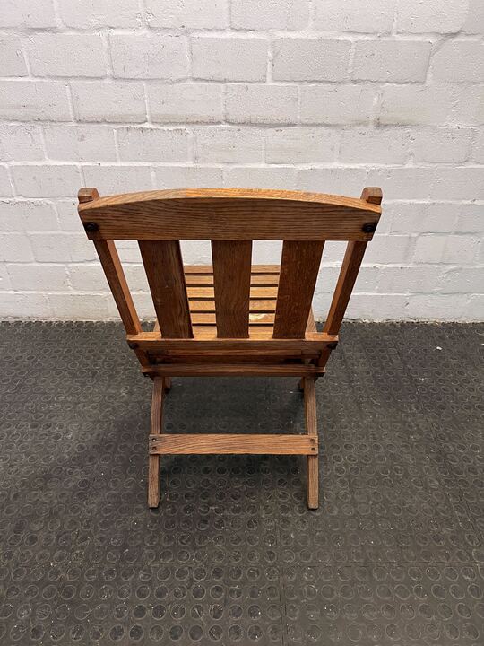 Light Brown Foldable Wooden Patio Chair