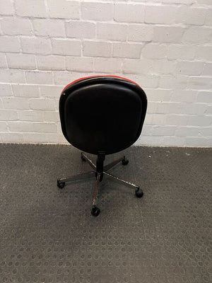 Red High Back Office Chair with Steel Frame (Rusted)