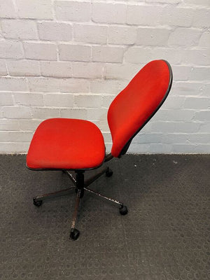 Red High Back Office Chair with Steel Frame (Rusted)