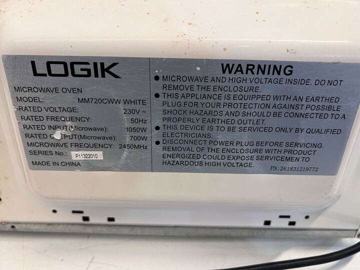 Logik White Microwave (Rusted)(Model: MM720CWW WHITE)