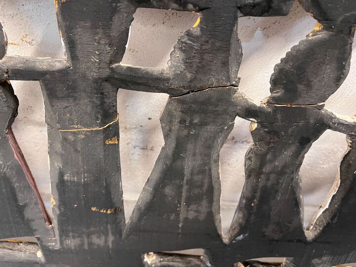 Baliniese Women Marching Wooden Wall Carved Art (Width: 194cm)(Height: 37cm)