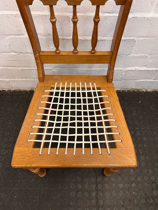 Riempie Wooden Dining Chair (Repaired) - PRICE DROP - 2ndhandwarehouse.com