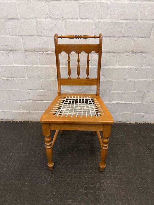 Riempie Wooden Dining Chair (Repaired) - PRICE DROP - 2ndhandwarehouse.com