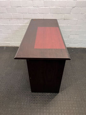 Brown Wooden Office Desk with Cherry Center (Width: 140cm)(Height: 76cm)