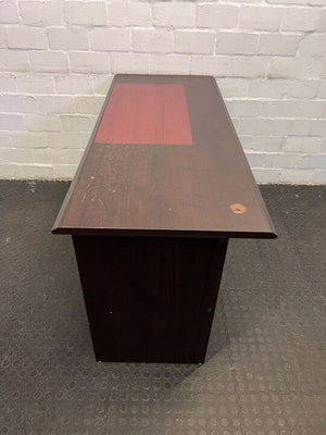 Brown Wooden Office Desk with Cherry Center (Width: 140cm)(Height: 76cm)