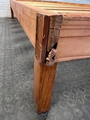 Simple Wooden Slatted Single Bed Frame (Damaged Side)