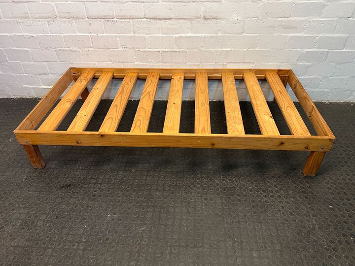 Simple Wooden Slatted Single Bed Frame (Damaged Side)