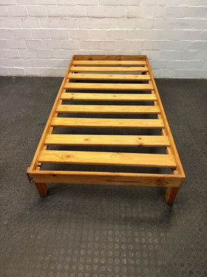 Simple Wooden Slatted Single Bed Frame (Damaged Side)