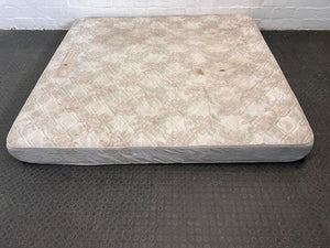 DualFlex King Sized White Patterned Mattress (Stained with Tears) - 2ndhandwarehouse.com