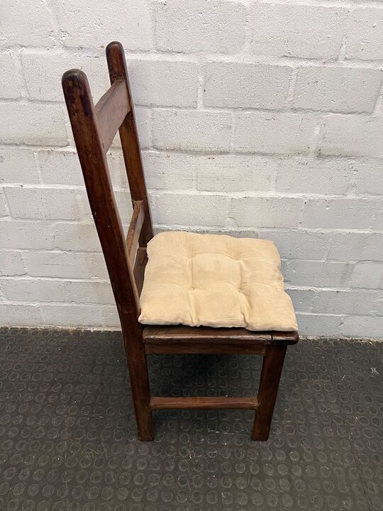 Riempie Wooden Dining Room Chair with Cream Cushion