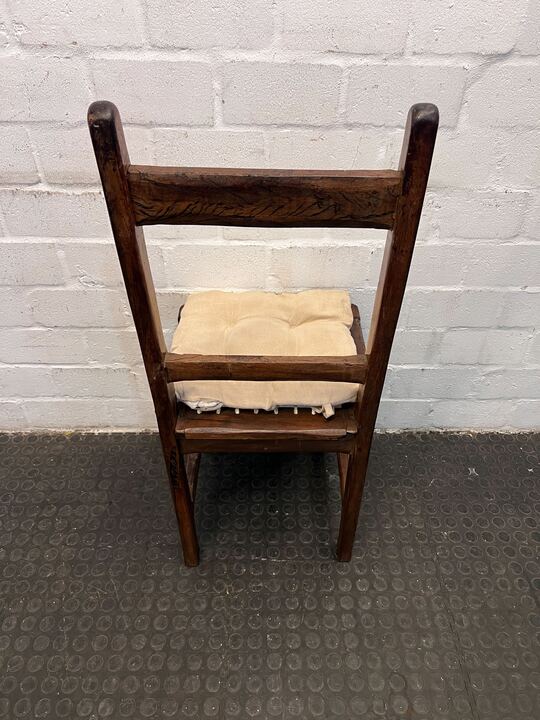 Riempie Wooden Dining Room Chair with Cream Cushion