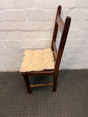 Riempie Wooden Dining Room Chair with Cream Cushion