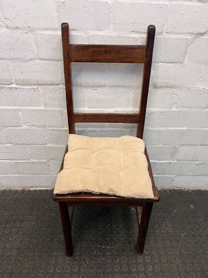 Riempie Wooden Dining Room Chair with Cream Cushion