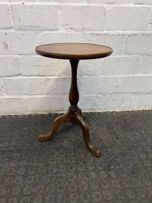 Antique Wooden Round Wine Side Table (Width: 30cm)(Height: 46cm)