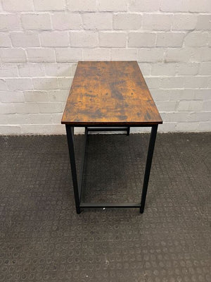 Rustic Black Steel Framed Wooden Top Desk (Width: 100cm)(Height: 76cm)