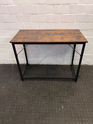 Rustic Black Steel Framed Wooden Top Desk (Width: 100cm)(Height: 76cm)