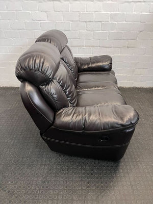 Black Luxurious Two Seater Leather Recliner Couch