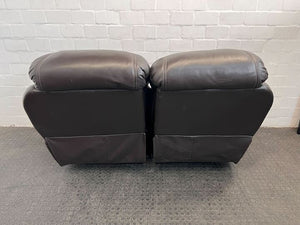 Black Luxurious Two Seater Leather Recliner Couch