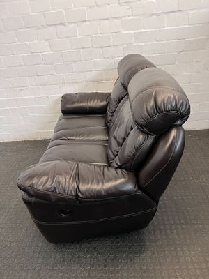 Black Luxurious Two Seater Leather Recliner Couch