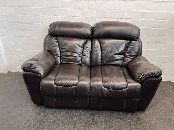 Black Luxurious Two Seater Leather Recliner Couch