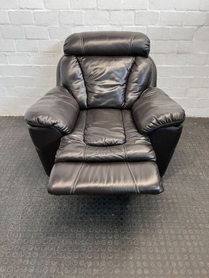 Black Luxurious One Seater Leather Recliner Couch