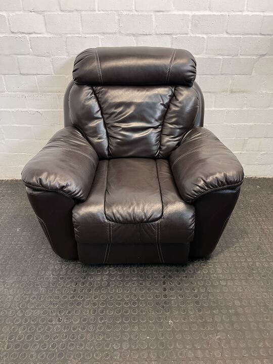 Black Luxurious One Seater Leather Recliner Couch