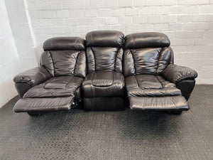 Black Luxurious Three Seater Recliner Couch