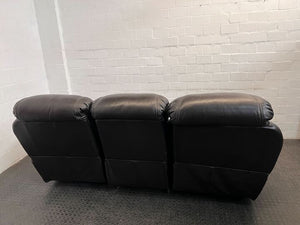 Black Luxurious Three Seater Recliner Couch