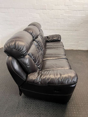 Black Luxurious Three Seater Recliner Couch