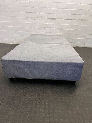 Gray Upholstered Sturdy Single Bed Base