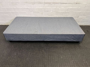 Gray Upholstered Sturdy Single Bed Base