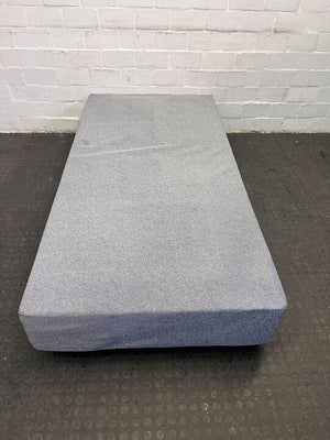 Gray Upholstered Sturdy Single Bed Base