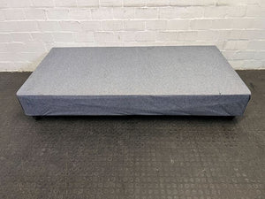 Gray Upholstered Sturdy Single Bed Base