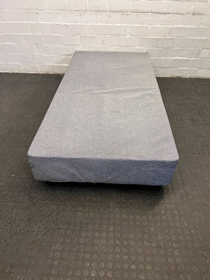 Gray Upholstered Sturdy Single Bed Base