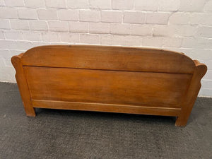 Wooden 19th Century Danish Styled Bench with Storage Compartment (Minor Wood Crack)