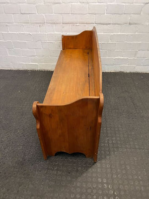 Wooden 19th Century Danish Styled Bench with Storage Compartment (Minor Wood Crack)