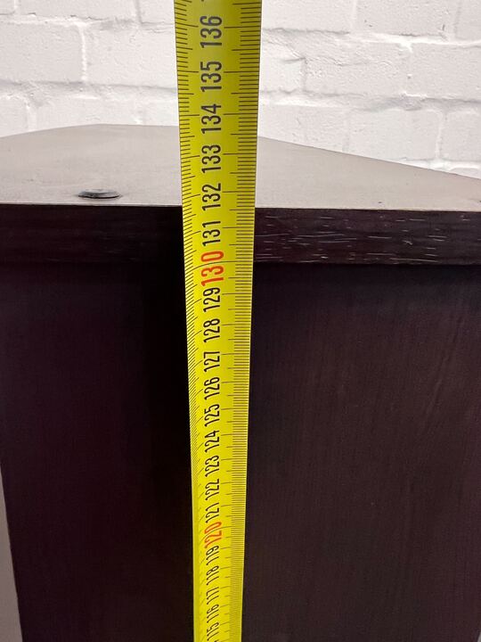 Dark Brown Wooden Sleek Computer Desk (Chipped & Scratched Wood) (Width: 90cm)(Height: 132cm) - PRICE DROP