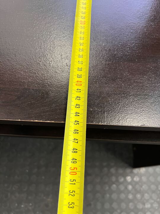 Dark Brown Wooden Sleek Computer Desk (Chipped & Scratched Wood) (Width: 90cm)(Height: 132cm) - PRICE DROP