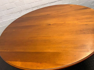 Round Oval Yellow Wood Dining Table (Width: 151cm)(Height: 77cm)