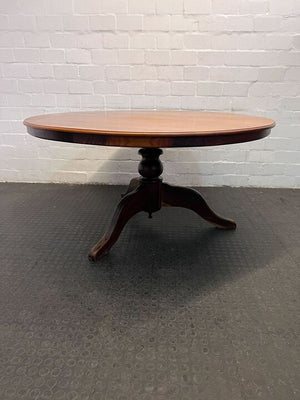 Round Oval Yellow Wood Dining Table (Width: 151cm)(Height: 77cm)