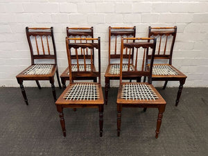 Yellow Wood Imbuia Riempie Dining Chairs