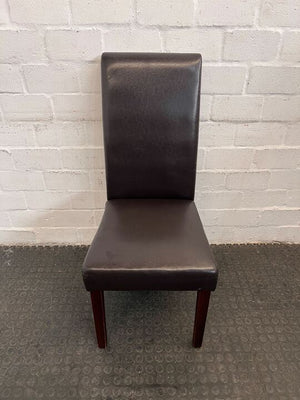 Dark Brown Leather Dining Chair