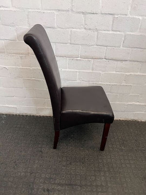 Dark Brown Leather Dining Chair