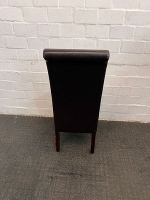 Dark Brown Leather Dining Chair