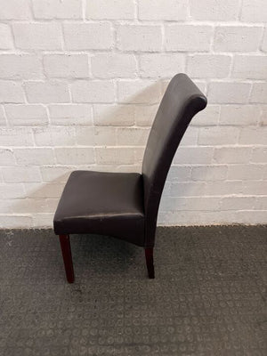 Dark Brown Leather Dining Chair