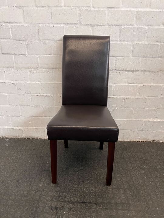 Dark Brown Leather Dining Chair