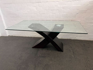 Modern Decorative Abstract Dining Table with Glass Top (Width: 200cm)(Height: 76cm)