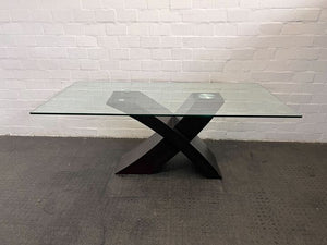 Modern Decorative Abstract Dining Table with Glass Top (Width: 200cm)(Height: 76cm)