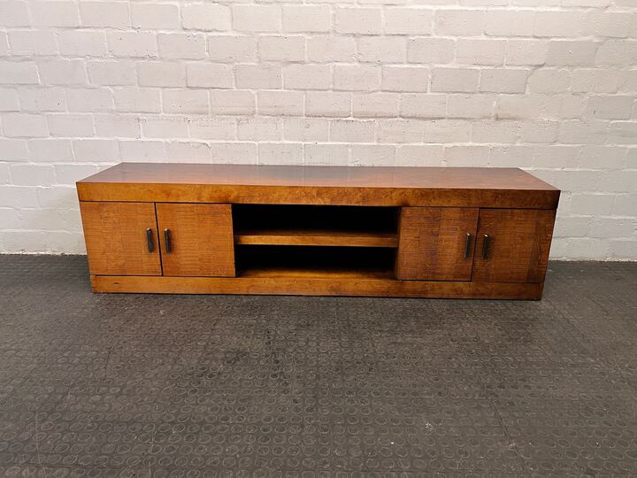 Montana Light Brown Wooden TV Stand with Two Cupboards