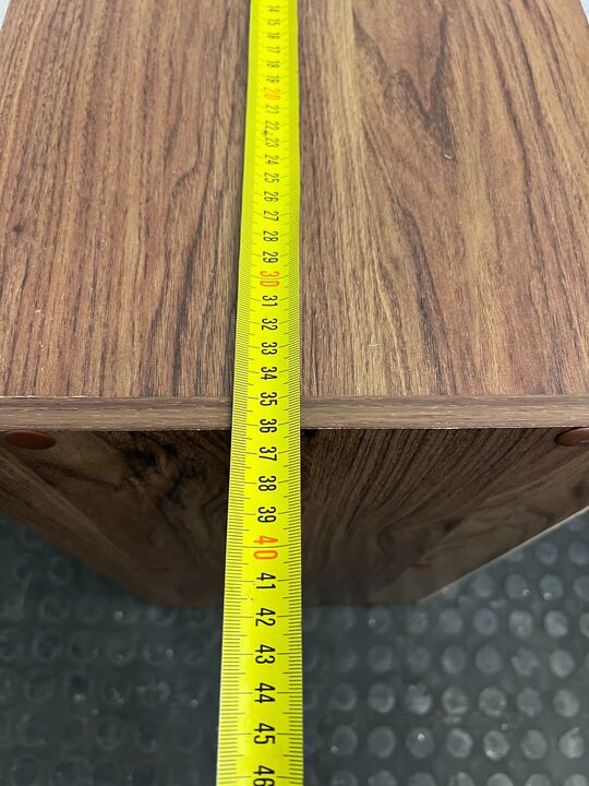 Walnut Patterned Wooden Side Table with Cabinet (Width: 36cm)(Height: 55cm) - PRICE DROP